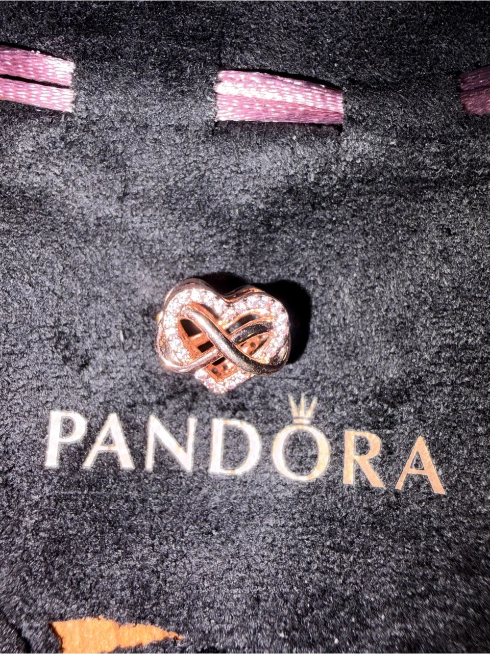 Pandora Rose Gold Heart Infinity Charm with Cubic Zirconia